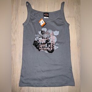 Harley-Davidson Gray Fitted Sleeveless Tank Top